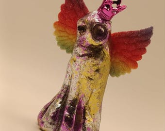 Adopt a Ghost Princess Prismara | Rainbow Winged Ghost | Handmade Resin Ghost Figurine | Magical Fantasy Decor | Unique Gift