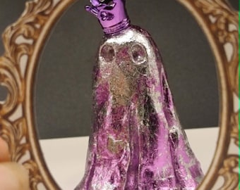 Adopt a Ghost Prince | Prince Percival Haunted Hollow | Handmade Purple Ghost Figurine | Gothic Fantasy Decor | Spooky Collectible