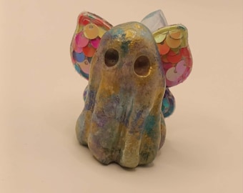 Handmade Fairy Ghost Figurine | Cute Ghost Decor | Fantasy Ornament | Whimsical Home Decor | Fairy Gift | Magical Collectible