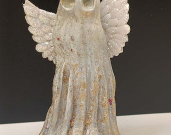 Seraphina Stardust Ghost | Handmade Angel Ghost Figurine | Winged Ghost Ornament | Gothic Fantasy Decor | Guardian | Unique Halloween Gift