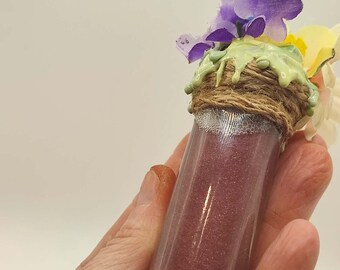Blossomwake Elixir. Handmade colour changing potion. Rolepay. LARP. REN faire. DnD. Potion. Apothecary. Colour change potion.