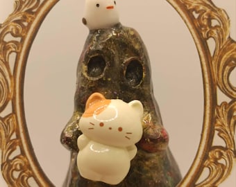 Pip Puddlewick Ghost | Handmade Adopt a Ghost Figurine | Cute Gothic Ghost Ornament | Whimsical Ghost Decor | Fantasy | Handmade Sculpture