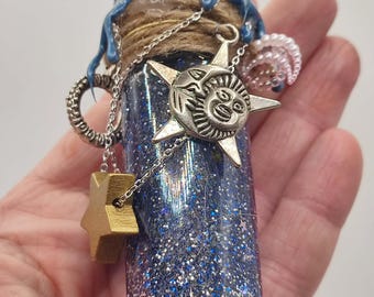 Twilight Cosmos Tonic. Moonveil Swirl Elixir.  Handmade colour changing potion. Rolepay. LARP. REN faire. DnD. Potion. Apothecary.