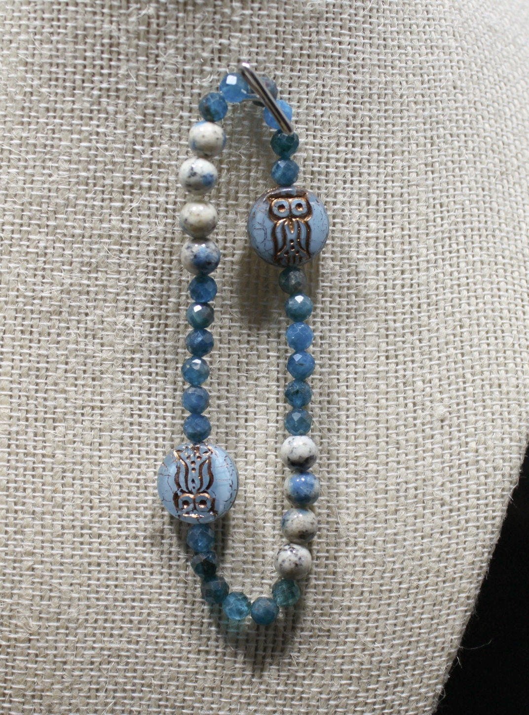 K2 and Azurite with Czech Glass Owls