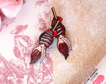 Ikayaki Japanese Street Food Enamel Pin | Kawaii Ikayaki Pin | Adorable Animal broach | Japan Asian Food | Grilled Squid
