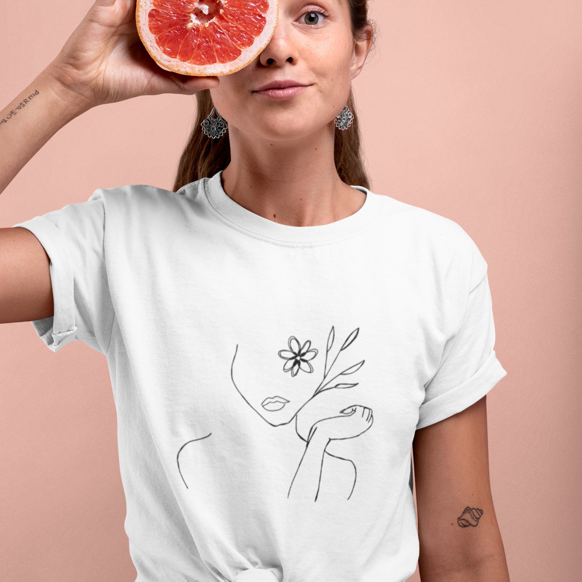 Line Art T Shirt Unisex Tee Modern Minimalist Abstract T Shirt | Etsy