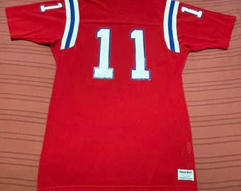 Vintage Tony Eason New England Patriots 1980’s Sand Knit Football Jersey Adult Large Rare