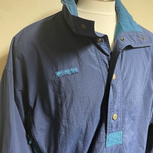 Columbia 1/4 Button Vintage Pullover Windbreaker Jacket Men’s Large