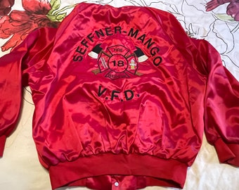 Vintage Seffner Mango Florida Volunteer Fire Department Satin Jacket “Steve” Adult 2X