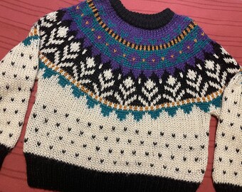 Vintage Hand Knit Ivy Chunky Sweater Women’s Medium