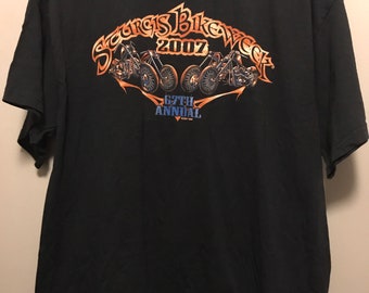 Sturgis 2007 67th Annual Bike Week Motorcycle Rally Wolf Shirt Men’s XL