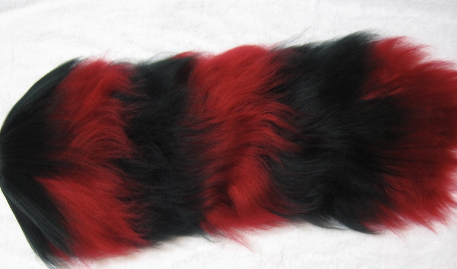 Black and Red Striped Yarn Tail Etsy