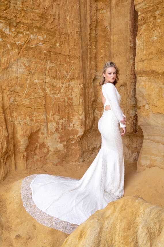 Beaded Wedding Gowns - Etsy UK