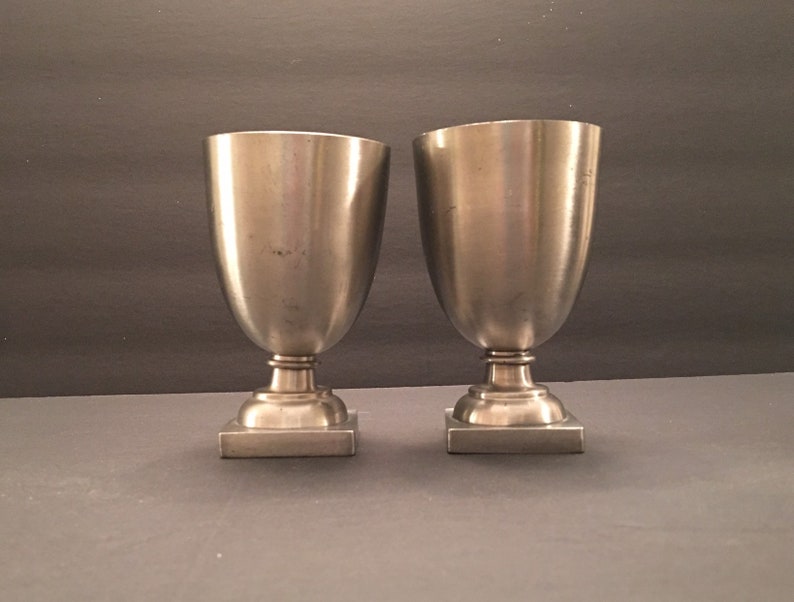 Vintage Leonard Pewter Goblets Vintage Leonard Pewter Candle Etsy