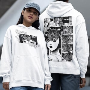 Junji Ito Uzumaki manga-hoody | Anime-sweater met print op voor- en achterkant