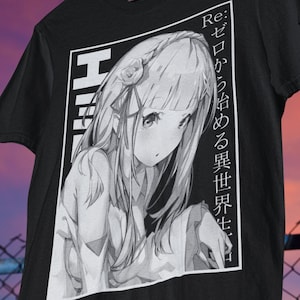 Re:Zero T-Shirt, Emilia Shirt, Anime Tee, Re Zero T-shirt, Rem, Ram, Subaru, Japanese, Manga, Streetwear Shirt, Waifu, Kawaii, Cute, Unisex