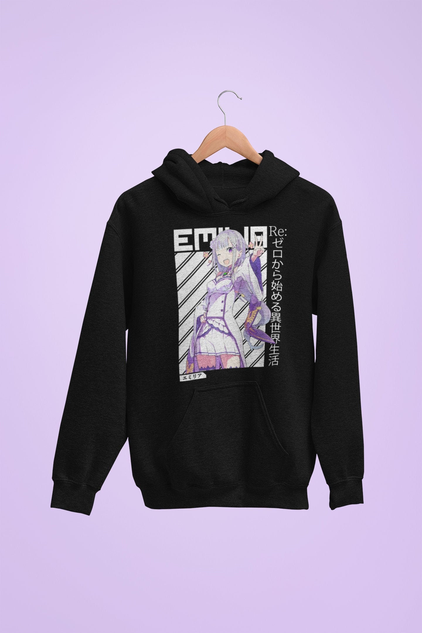 Emilia Streetwear Hoodie Re:zero Hoodie Re Zero Sweatshirt - Etsy