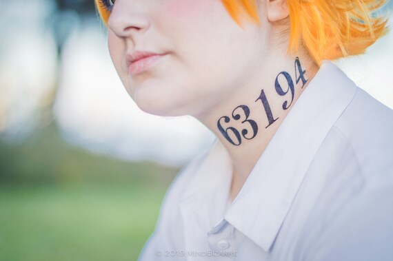 Anime The Promised Neverland Yakusoku Emma Norman Temporary Cosplay Neck Tattoo