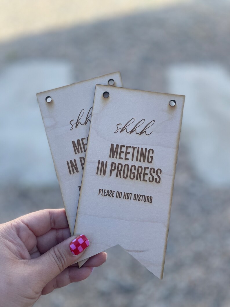 Meeting in Progress Please Do Not Disturb Wood Sign Home Office Working ...