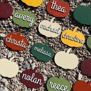 Pumpkin Name Tag, Halloween Name Plate, Thanksgiving Name Plate