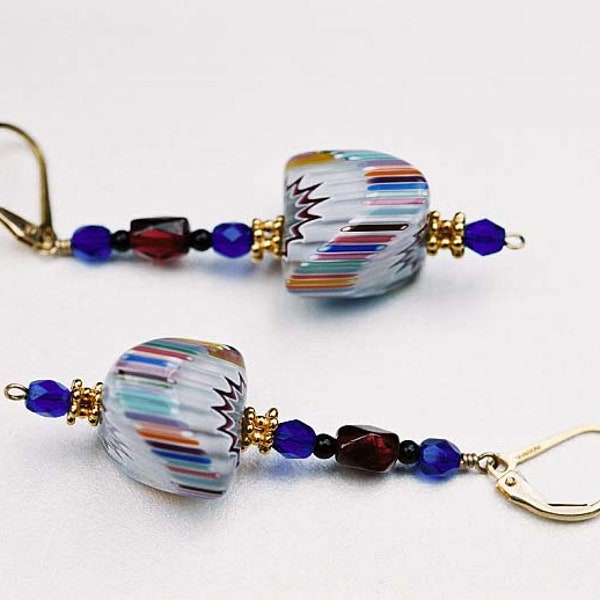 Multi-Colored Furnace Glass Earrings