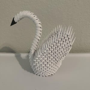 3D Origami Elegant White Swan | Handmade Paper Sculpture | Wedding Gift | Personalized Gift | Home Decor |