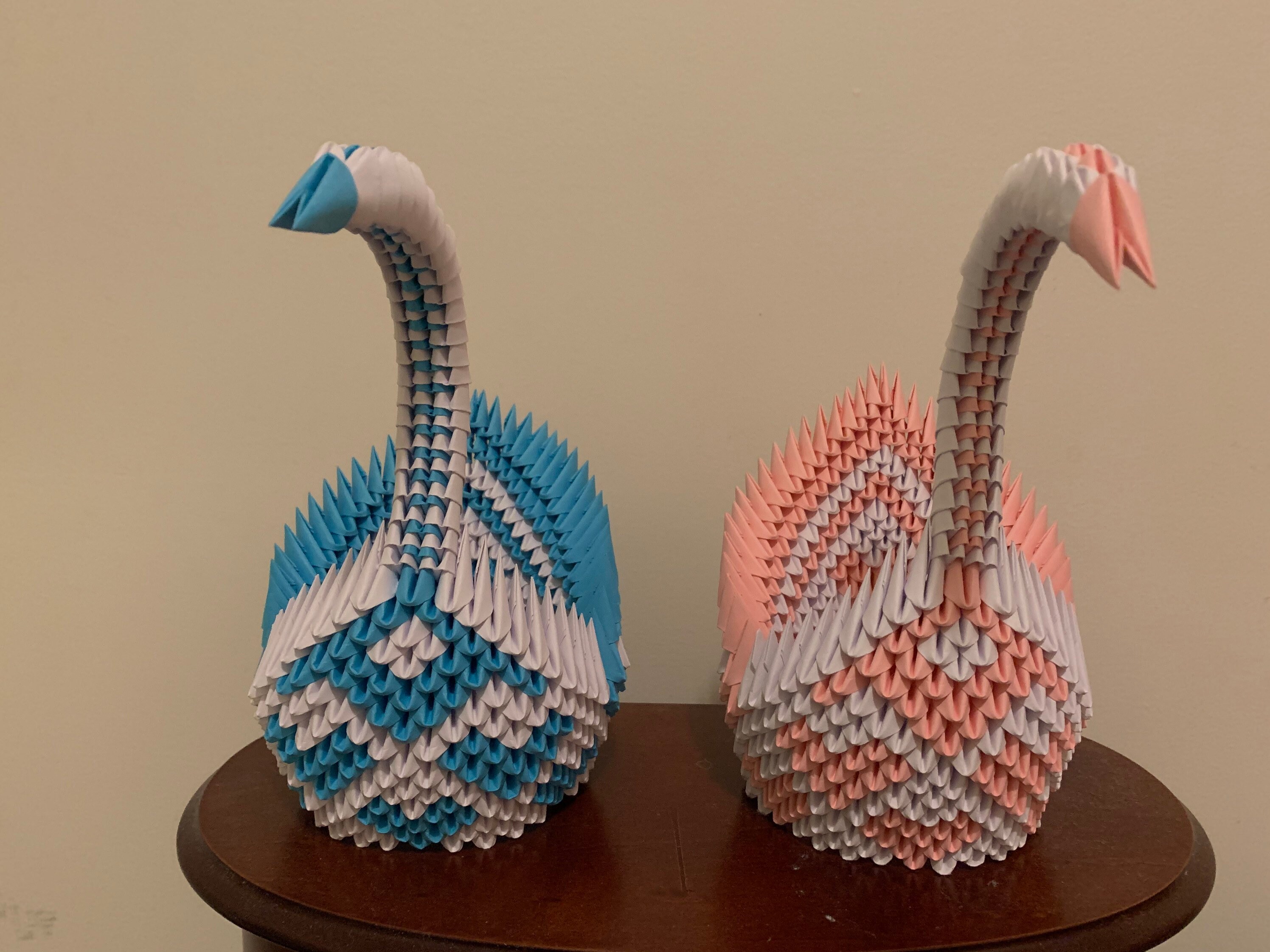 3D Origami Heart Pattern Swan Etsy UK