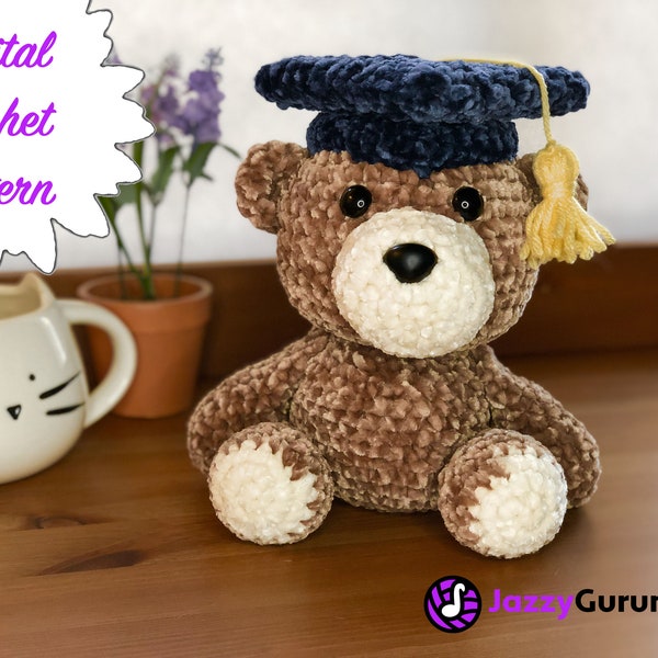 Crochet Pattern: Graduation Teddy Bear Amigurumi