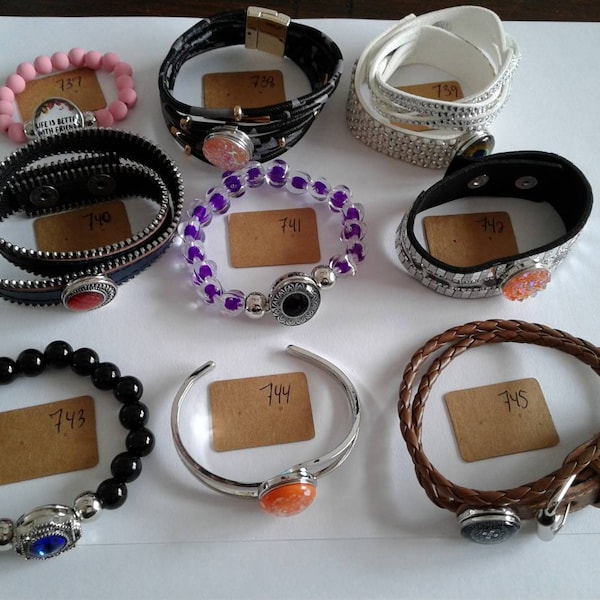 Bracelet of any kind with 18mm interchangeable press button (snap)