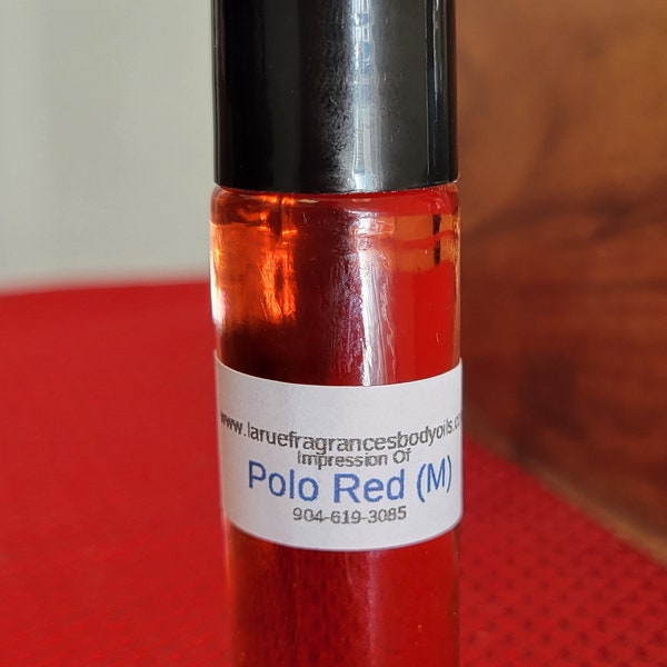 Compare aroma to Polo Red men type 1/3oz roll-on bottle cologne fragrance body oil. Alcohol-Free