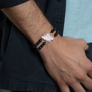 Bracelet carte Iran en argent sterling, bracelet Iran détaillé, cadeau pour lui, bracelet en argent fait main minimal, bracelet moderne, bracelet pour homme