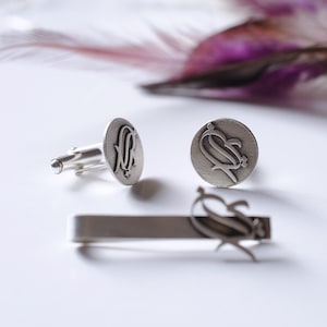 925 Sterling Silver Iran Cufflinks, Persian Calligraphy Iran Cufflinks,  Father&#39;s Day Gift, Handmade Round Minimal Artisanal Cufflinks