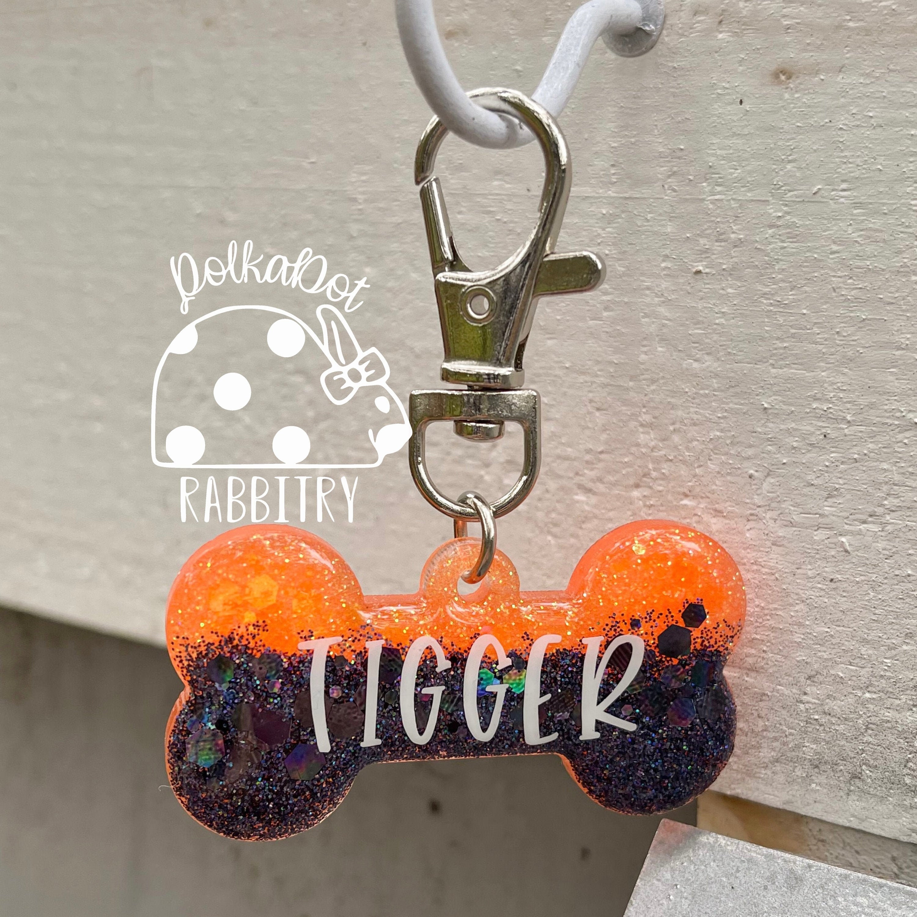 Personalized Acrylic Pet ID Tag Custom Dog ID Tag Glitter Dog Etsy