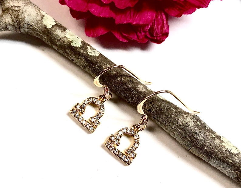 Zodiac Jewelry Libra Jewelry Tiny Gold Libra Zodiac Earrings Zodiac Earrings Libra Earrings Dainty Libra Earrings Minimalist Earrings