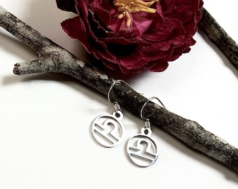 Silver Libra Zodiac Earrings, Libra Earrings, Zodiac Earrings, Dainty Libra Earrings, Zodiac Jewelry, Minimalist Earrings