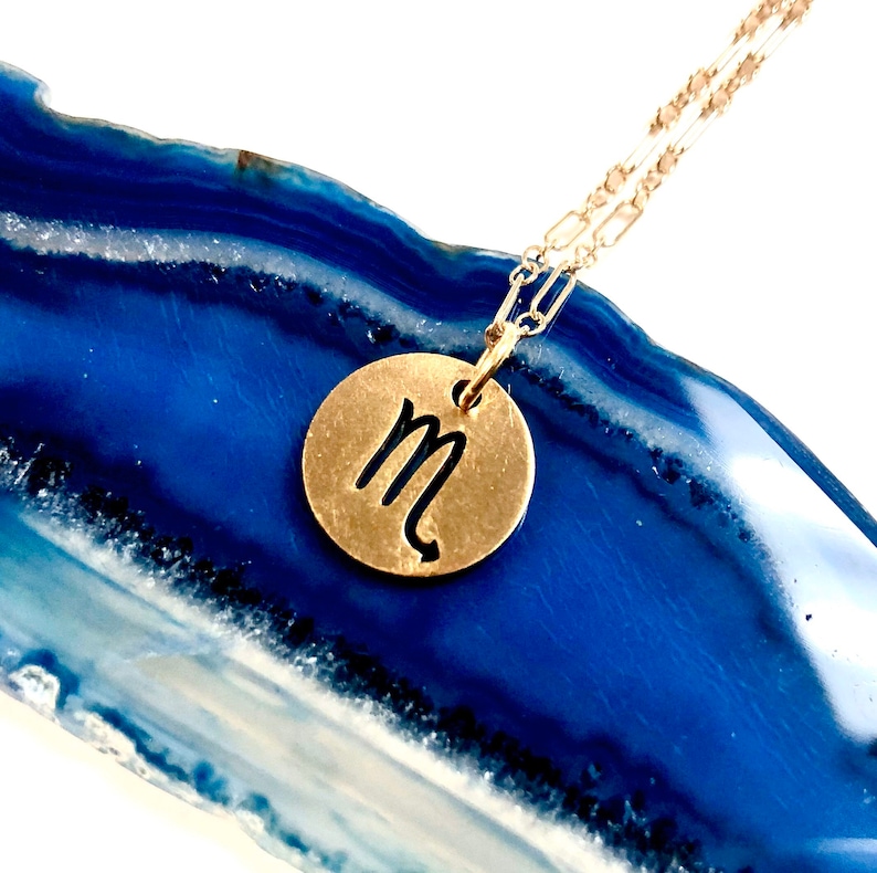 Gold Aquarius Zodiac Necklace Aquarius Necklace Zodiac Etsy