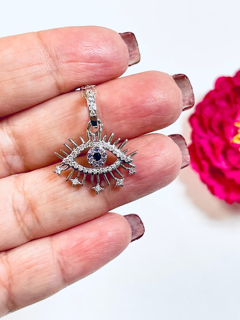 Silver Evil Eye Necklace Evil Eye Necklace Evil Eye Jewelry Etsy