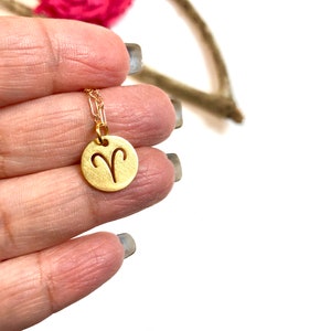 Gold Aries Zodiac Necklace, Aries Necklace, Zodiac Necklace, Gold Layering Necklace, Minimalist Necklace , Zodiac Jewelry