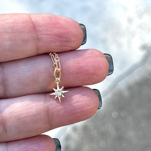 Tiny Gold North Star Necklace, North Star Necklace, Star Necklace, Starburst Necklace, North Star Jewelry , Minimalist Necklace