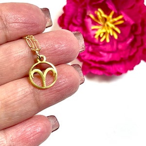 Gold Aries Zodiac Necklace, Aries Necklace, Zodiac Necklace, Gold Layering Necklace, Minimalist Necklace , Zodiac Jewelry