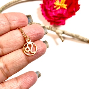 Gold Leo Zodiac Necklace, Leo Necklace, Zodiac Necklace, Gold Layering Necklace, Minimalist Necklace , Zodiac Jewelry