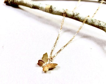 Dainty Gold Butterfly Necklace,Small Butterfly Necklace, Gold Layering Necklace, Minimalist Necklace, Minimalist Jewelry, Summer Jewelry