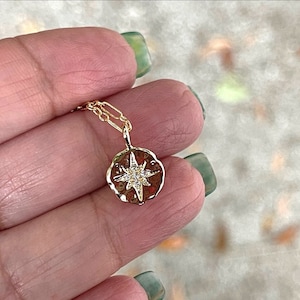 Dainty Gold North Star Necklace, North Star Necklace, Star Necklace, Starburst Necklace, North Star Jewelry , Minimalist Necklace