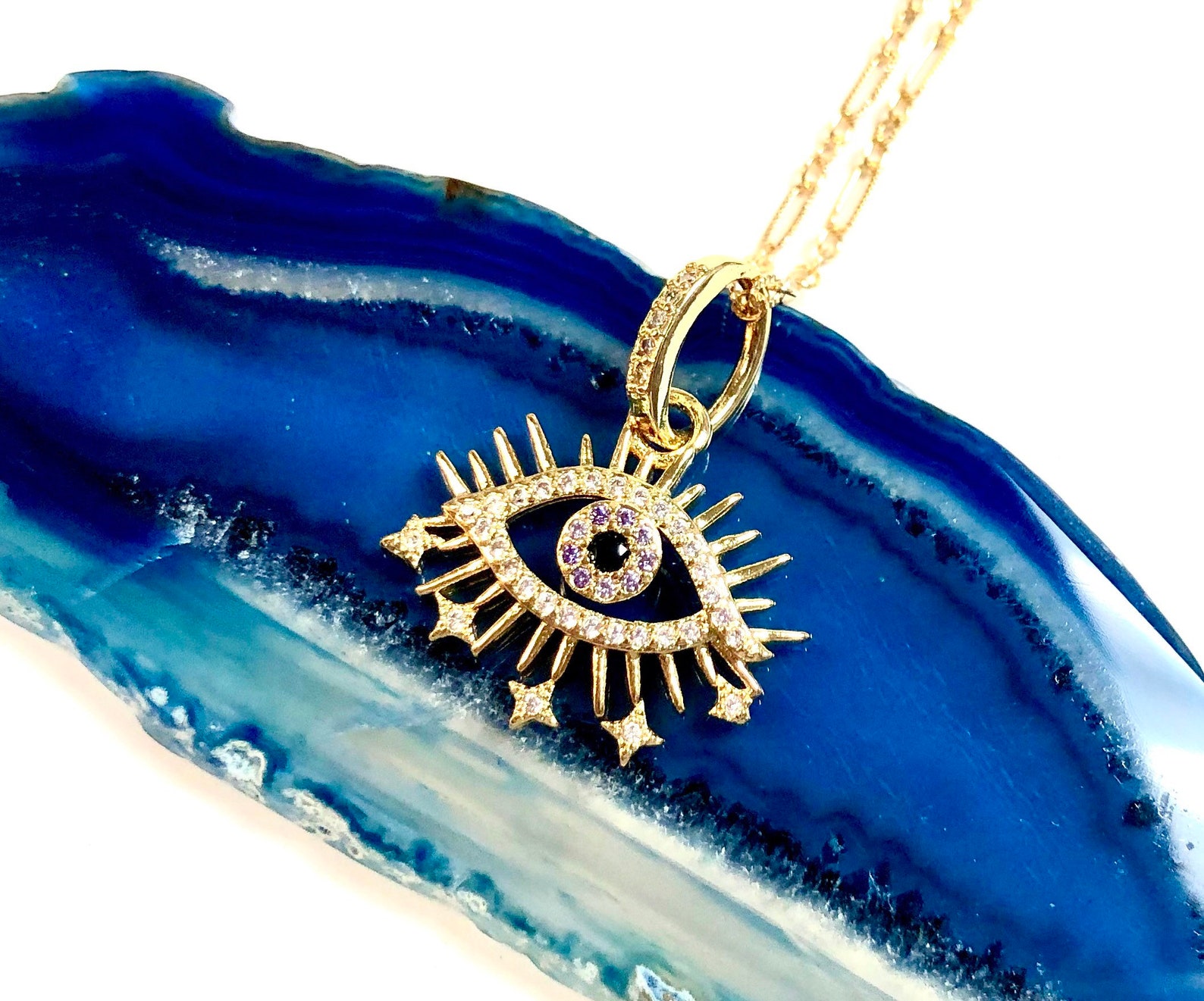 Gold Evil Eye Necklace Evil Eye Necklace Evil Eye Jewelry Etsy