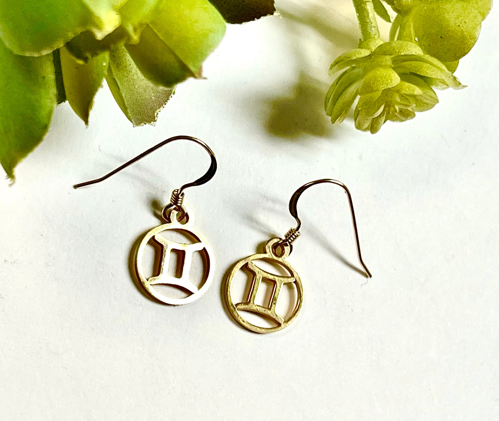 Gold Gemini Zodiac Earrings Gemini Earrings Zodiac Earrings Etsy