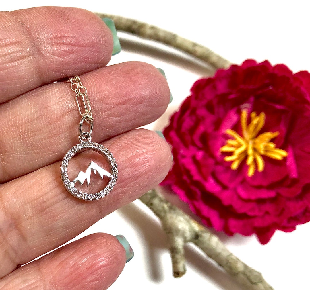 Dainty Silver Mountain Necklace, Mountain Necklace, Silver Layering