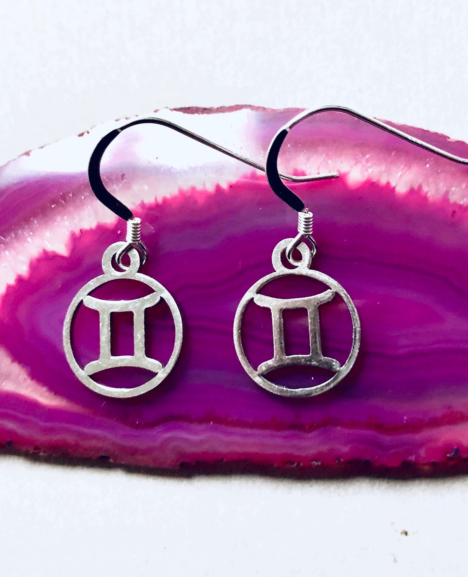 Silver Gemini Zodiac Earrings Gemini Earrings Zodiac Etsy