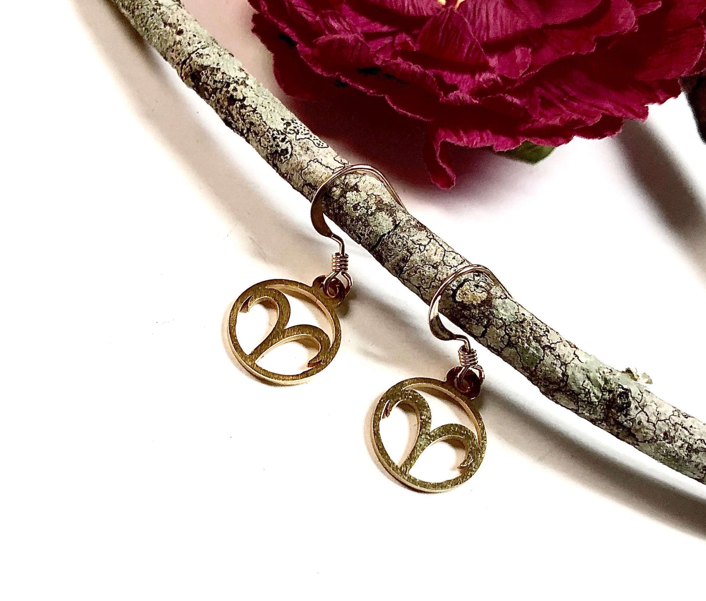 Gold Cancer Zodiac Earrings Cancer Earrings Cancer Jewelry Etsy