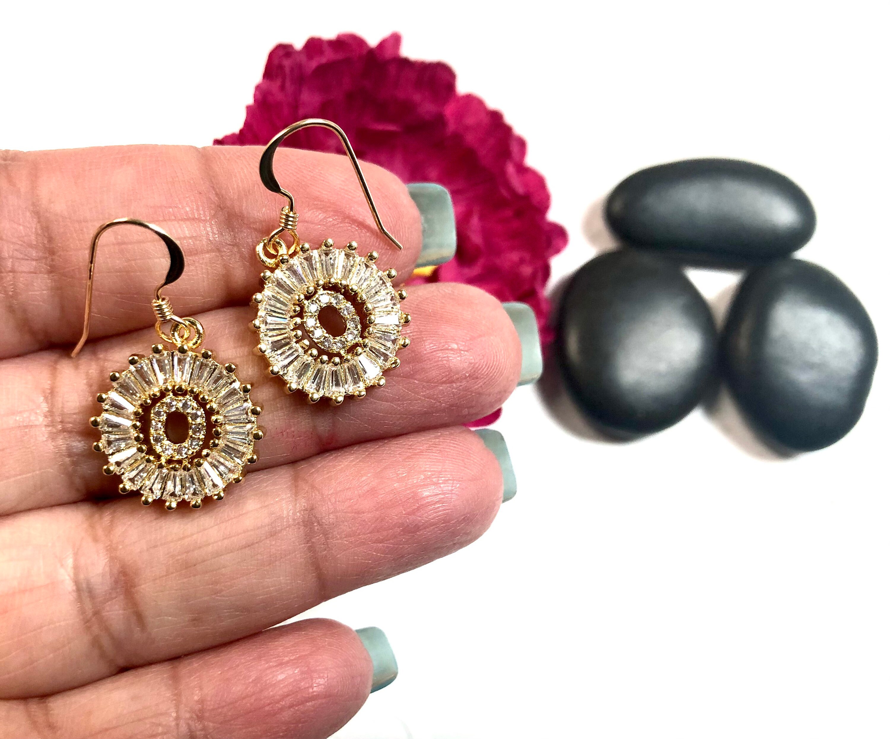 Gold Initial R Earrings Initial R Earrings Letter R Etsy UK