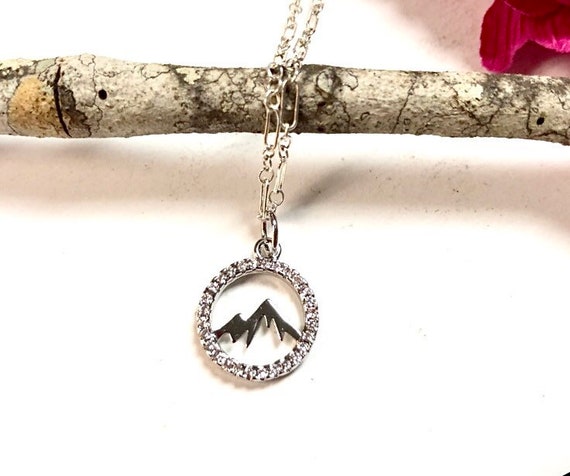 Dainty Silver Mountain Necklace, Mountain Necklace, Silver Layering Necklace, Minimalist Necklace , Mountain Jewelry, Minimalist Jewelry